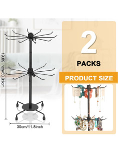 Soporte de Exhibición de Joyería Yaocom 2 Niveles Ajustable 2