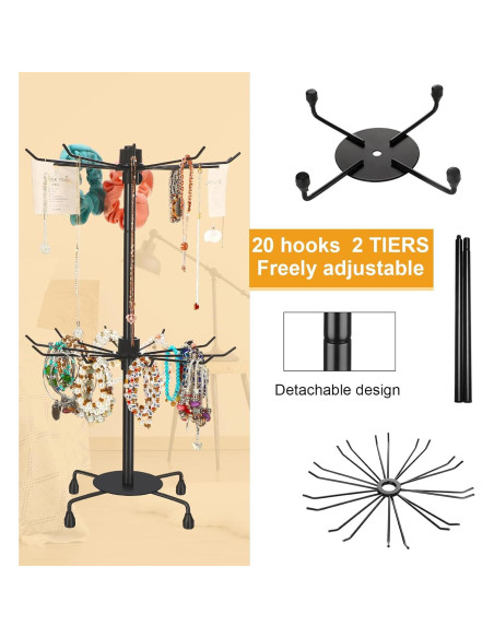 Soporte de Exhibición de Joyería Yaocom 2 Niveles Ajustable