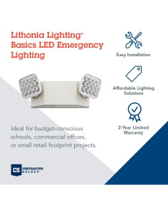 Luz de Emergencia LED Lithonia EU2C M6 90 Minutos 2 Lámparas 2