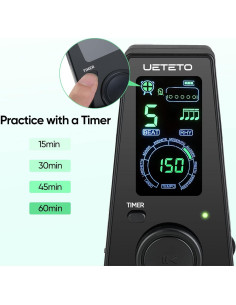 Metrónomo Digital Ueteto con Temporizador y Pantalla LCD 2
