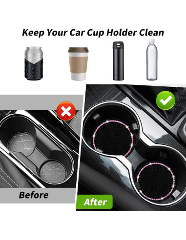 Posavasos de Coche Senose 6.99 cm Silicona Antideslizante 2 Pcs