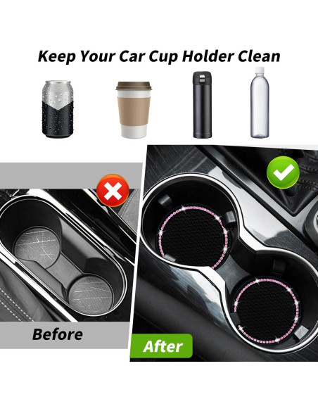 Posavasos de Coche Senose 6.99 cm Silicona Antideslizante 2 Pcs