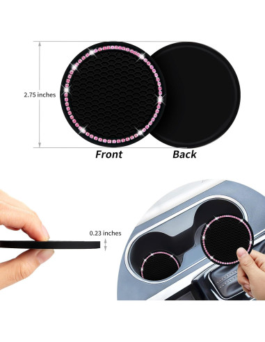 Posavasos de Coche Senose 6.99 cm Silicona Antideslizante 2 Pcs