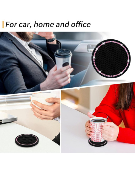 Posavasos de Coche Senose 6.99 cm Silicona Antideslizante 2 Pcs