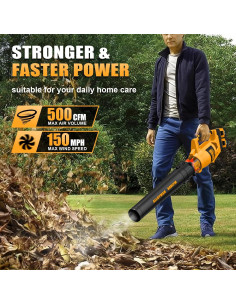 Soplador de Hojas Inalámbrico Alloyman 40V 500CFM Ligero 2