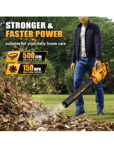 Soplador de Hojas Inalámbrico Alloyman 40V 500CFM Ligero