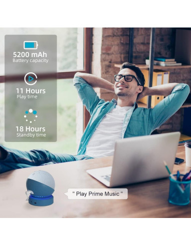 Base de Batería Liboer para Echo Dot 5ta y Homepod Mini Azul