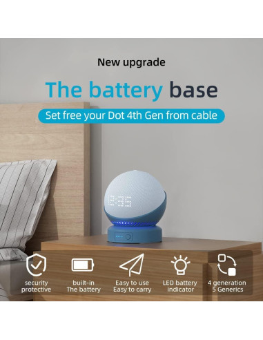 Base de Batería Liboer para Echo Dot 5ta y Homepod Mini Azul