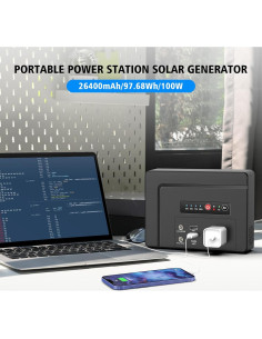 Estación de Energía Portátil Powkey 100W + Panel Solar 30W 2