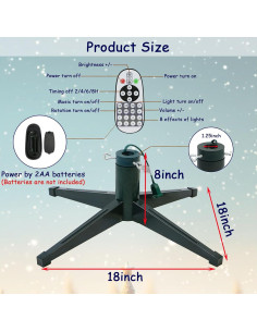 Soporte giratorio para árbol de Navidad VINCONLIDY 3,05 m 2