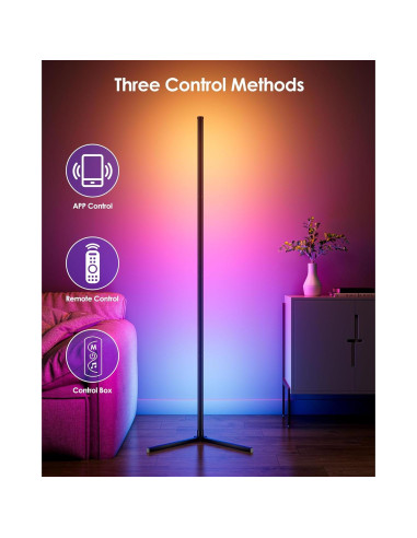 Lámpara de Pie LED RGB CCACC 165 cm Control Remoto APP