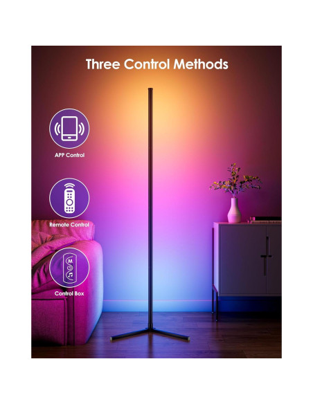 Lámpara de Pie LED RGB CCACC 165 cm Control Remoto APP