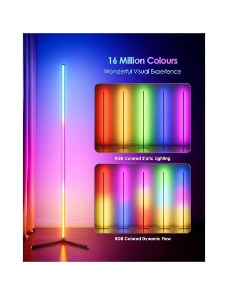 Lámpara de Pie LED RGB CCACC 165 cm Control Remoto APP