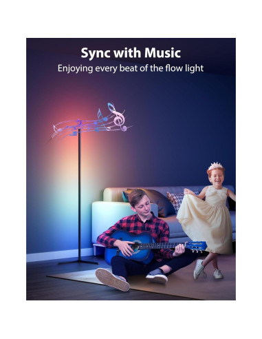 Lámpara de Pie LED RGB CCACC 165 cm Control Remoto APP