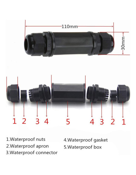 5 Conectores RJ45 a Prueba de Agua Anmbest Cat5/6 IP67