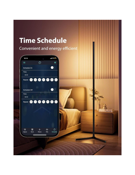 Lámpara de Pie LED RGB CCACC 165 cm Control Remoto APP