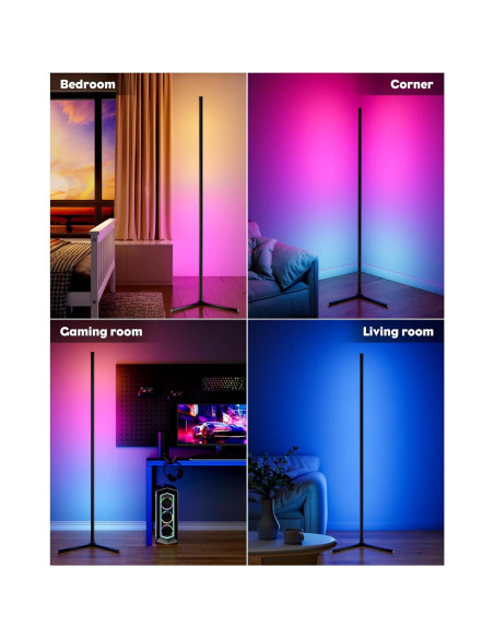 Lámpara de Pie LED RGB CCACC 165 cm Control Remoto APP