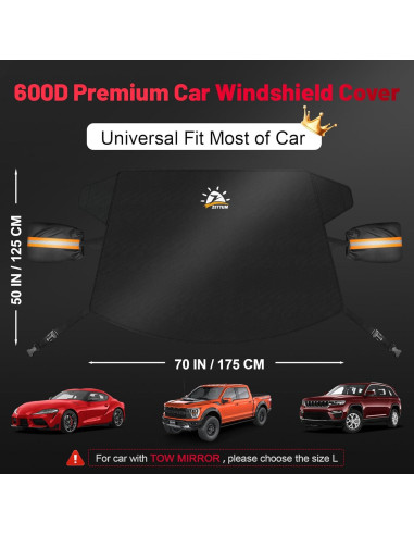 Cubierta de Parabrisas Zettum CSIC-76-BLK Resistente Invierno