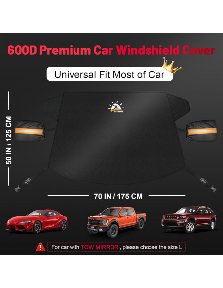 Cubierta de Parabrisas Zettum CSIC-76-BLK Resistente Invierno