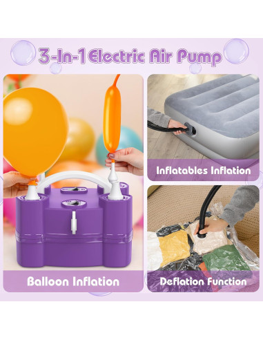 Bomba de Aire Eléctrica Keaibuding 3-en-1 para Globos