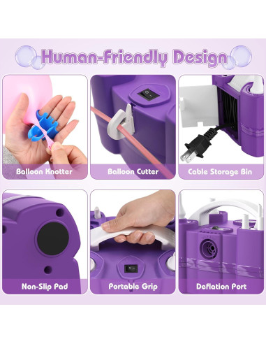 Bomba de Aire Eléctrica Keaibuding 3-en-1 para Globos