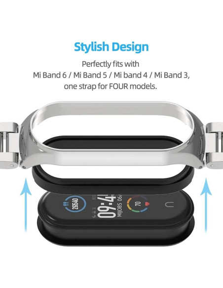 Correa MIJOBS de acero inoxidable para Mi Band 6/5/4/3