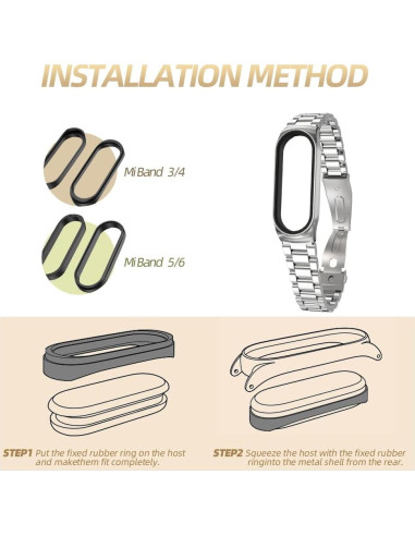 Correa MIJOBS de acero inoxidable para Mi Band 6/5/4/3