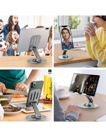 Soporte de Teléfono Lusosh Ajustable 360 Metal Gris Soporte de Teléfono Lusosh Ajustable 360 Metal Gris