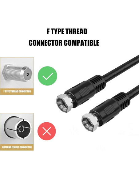 Cable Coaxial 0.3m RFAdapter - Paquete de 2 con Conectores F