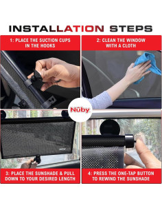 Nuby Protector Solar Ventana Lateral Vehículo 2 Pzas Negro 2
