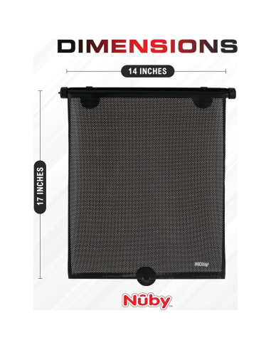 Nuby Protector Solar Ventana Lateral Vehículo 2 Pzas Negro
