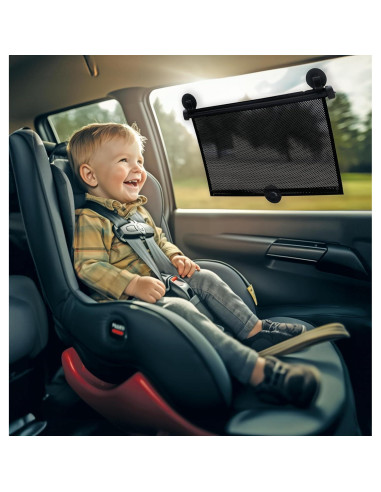 Nuby Protector Solar Ventana Lateral Vehículo 2 Pzas Negro