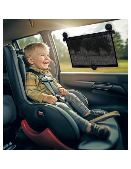Nuby Protector Solar Ventana Lateral Vehículo 2 Pzas Negro