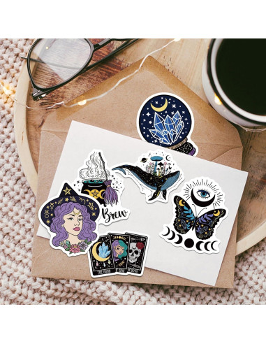 Calcomanías de Brujas MiStar 64 Piezas Vinilo Impermeable