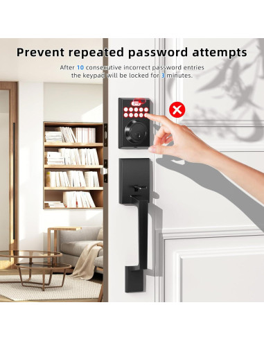 Cerradura de Puerta de Entrada Sin Llave BAILABA con Teclado