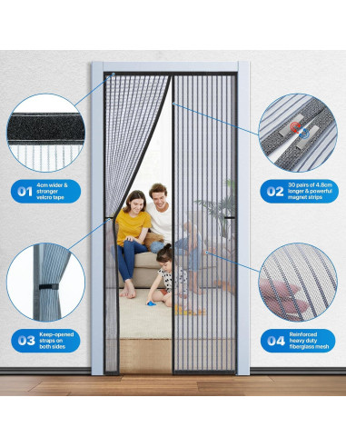 Pantalla de puerta magnética LOVIGA 80x203 cm alta resistencia