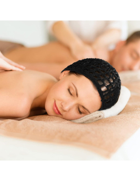 2 Pcs Red de Cabello Snoods Negro para Dormir y Ducha