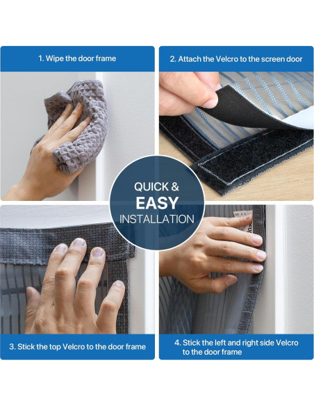 Pantalla de puerta magnética LOVIGA 80x203 cm alta resistencia