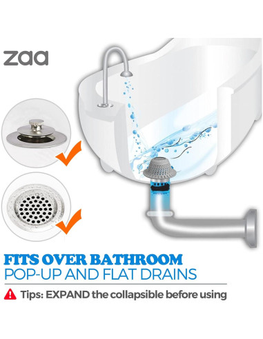 Cazador de Cabello zaa para Drenaje de Baño 11.43 cm