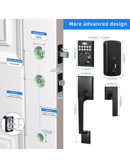 Cerradura de Puerta de Entrada Sin Llave BAILABA con Teclado