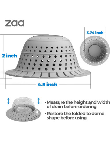 Cazador de Cabello zaa para Drenaje de Baño 11.43 cm