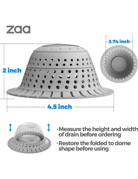 Cazador de Cabello zaa para Drenaje de Baño 11.43 cm