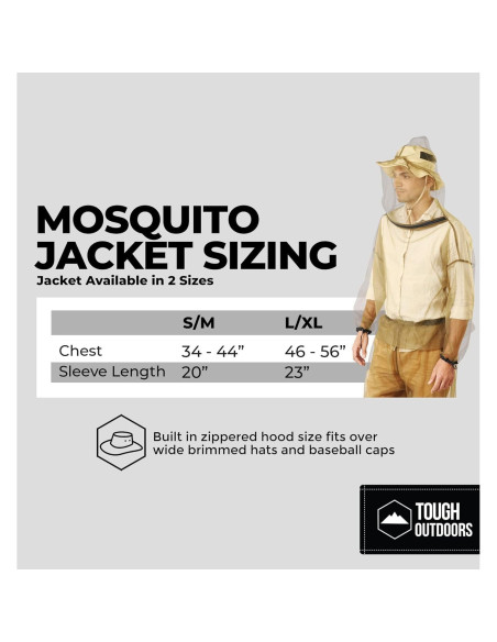 Chaqueta de Mosquito Tough Outdoors Grande - Extra Grande
