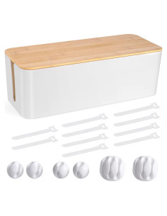 Caja Organizadora de Cables TuweChen Grande ABS Blanca