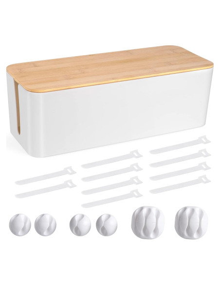 Caja Organizadora de Cables TuweChen Grande ABS Blanca