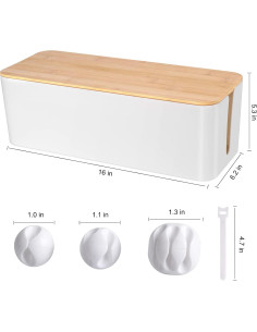 Caja Organizadora de Cables TuweChen Grande ABS Blanca 2