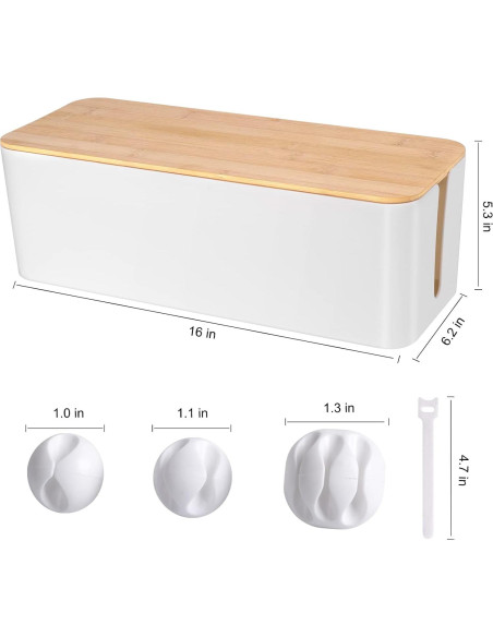 Caja Organizadora de Cables TuweChen Grande ABS Blanca