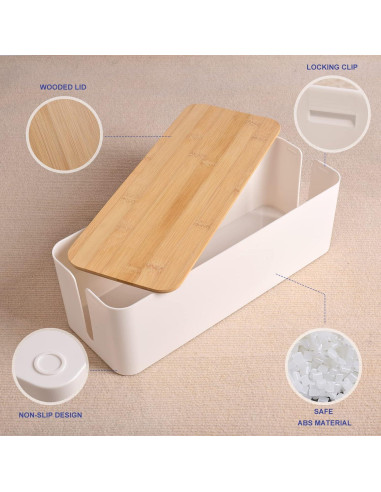 Caja Organizadora de Cables TuweChen Grande ABS Blanca