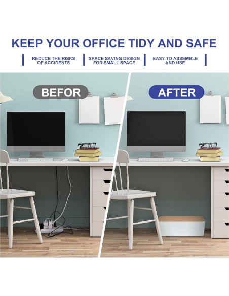 Caja Organizadora de Cables TuweChen Grande ABS Blanca