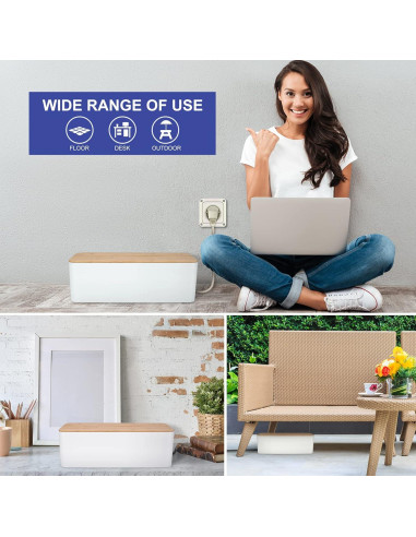 Caja Organizadora de Cables TuweChen Grande ABS Blanca
